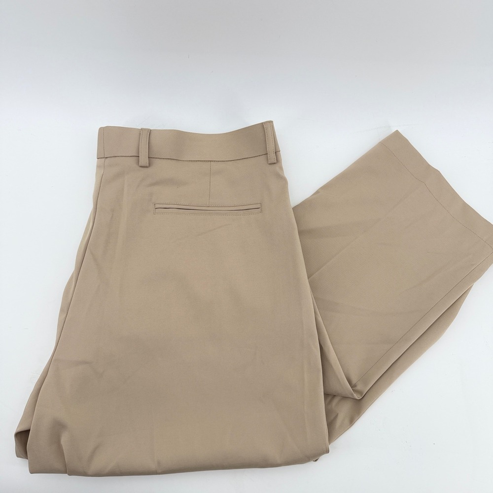 Slazenger Mens Golf Pants Khaki Tan Performance Stretch Flat Front W36 L34